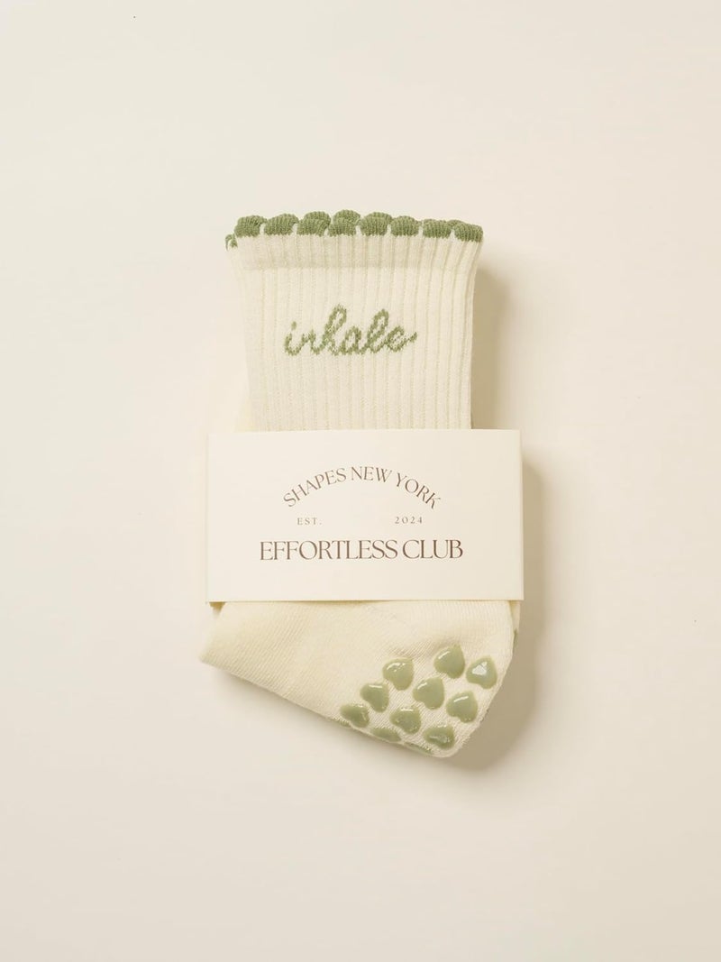 Shapes Studio Crew Half Calf Grip Socks, Cutest Fruits Pilates Socks, Ruffle socks, Non-Slip, Barre Yoga Fitness - Image 2